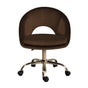Office Desk Chair - Velvet Home Office Swivel Computer Seat COVE BROWN V274-FT-VOC-004GD-BN