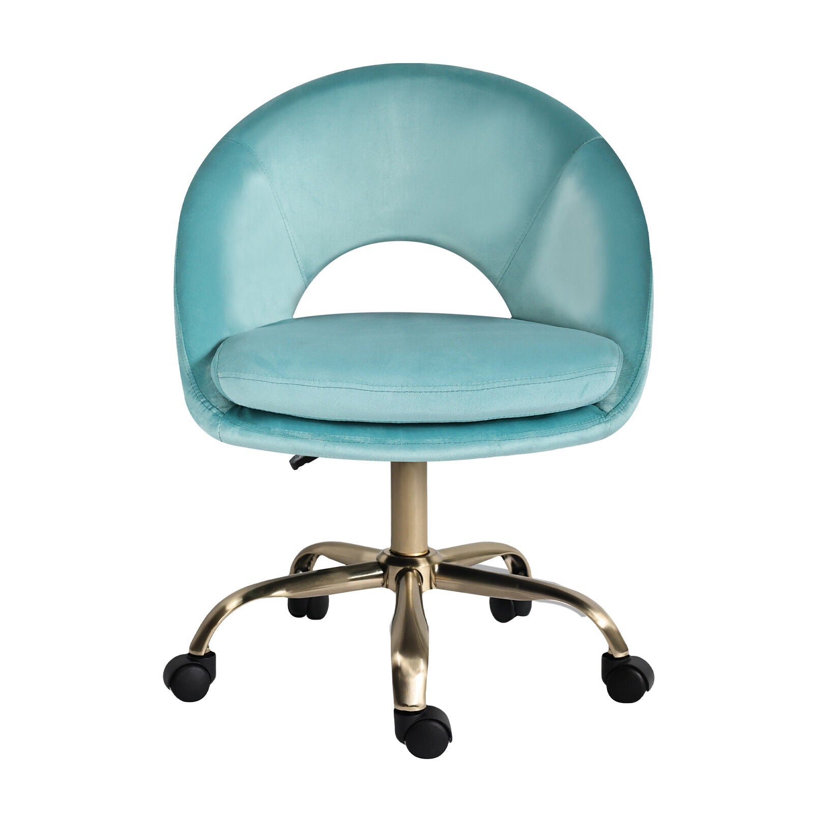 Office Desk Chair - Velvet Home Office Swivel Computer Seat COVE BLUE V274-FT-VOC-004GD-BU