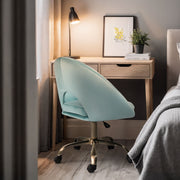 Office Desk Chair - Velvet Home Office Swivel Computer Seat COVE BLUE V274-FT-VOC-004GD-BU