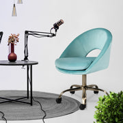 Office Desk Chair - Velvet Home Office Swivel Computer Seat COVE BLUE V274-FT-VOC-004GD-BU