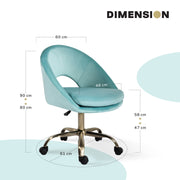Office Desk Chair - Velvet Home Office Swivel Computer Seat COVE BLUE V274-FT-VOC-004GD-BU
