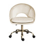 Office Desk Chair - Velvet Home Office Swivel Computer Seat COVE CREAM V274-FT-VOC-004GD-CR