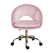 Office Desk Chair - Velvet Home Office Swivel Computer Seat COVE PINK V274-FT-VOC-004GD-PK