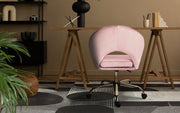 Office Desk Chair - Velvet Home Office Swivel Computer Seat COVE PINK V274-FT-VOC-004GD-PK