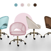 Office Desk Chair - Velvet Home Office Swivel Computer Seat COVE PINK V274-FT-VOC-004GD-PK