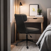 Office Desk Chair - PU Leather Home Office Swivel Chair Computer Seat BLACK V274-FT-VOC-005BK-BK