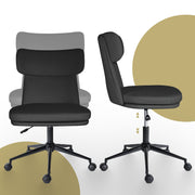 Office Desk Chair - PU Leather Home Office Swivel Chair Computer Seat BLACK V274-FT-VOC-005BK-BK