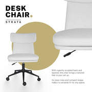 Office Desk Chair - PU Leather Home Office Swivel Chair Computer Seat WHITE V274-FT-VOC-005BK-WH