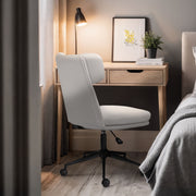 Office Desk Chair - PU Leather Home Office Swivel Chair Computer Seat WHITE V274-FT-VOC-005BK-WH