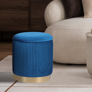 3 Piece Set Storage Ottoman - Blanket Box Velvet Padded Bench Stool FAYE BLUE V274-FT-VR-162VA-BU3