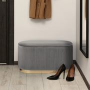 3 Piece Set Storage Ottoman - Blanket Box Velvet Padded Bench Stool FAYE GREY V274-FT-VR-162VA-GY3