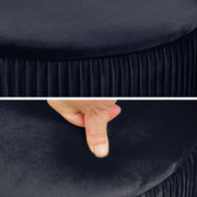 2X Side Table Storage Ottoman - Velvet Stool MIRA Black V274-FT-VR-205VASS-BK