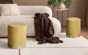 2X Side Table Storage Ottoman - Velvet Stool MIRA Mustard V274-FT-VR-205VASS-MY