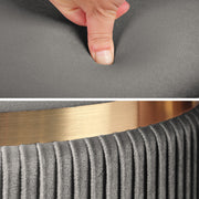 2X Side Table Storage Ottoman - Velvet Padded Stool Vanity Footstool REMI GREY V274-FT-VR-352VASS-GY