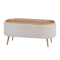 Coffee Table Storage Ottoman - Corduroy Padded Blanket Box Bench ESME CREAM V274-FT-VR-945CGL-CR