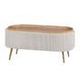 Coffee Table Storage Ottoman - Corduroy Padded Blanket Box Bench ESME CREAM V274-FT-VR-945CGL-CR