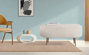Coffee Table Storage Ottoman - Corduroy Padded Blanket Box Bench ESME CREAM V274-FT-VR-945CGL-CR
