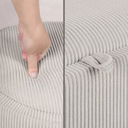 Coffee Table Storage Ottoman - Corduroy Padded Blanket Box Bench ESME CREAM V274-FT-VR-945CGL-CR
