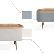 Coffee Table Storage Ottoman - Corduroy Padded Blanket Box Bench ESME CREAM V274-FT-VR-945CGL-CR
