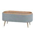 Coffee Table Storage Ottoman - Corduroy Padded Blanket Box Bench ESME - DUSTY BLUE V274-FT-VR-945CGL-LBU