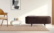 Coffee Table Storage Ottoman - Velvet Padded Blanket Box Bench IRENE BROWN V274-FT-VR-945VAL-BN