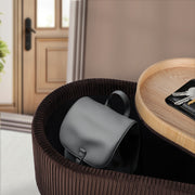 Coffee Table Storage Ottoman - Velvet Padded Blanket Box Bench IRENE BROWN V274-FT-VR-945VAL-BN