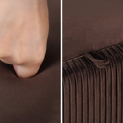 Coffee Table Storage Ottoman - Velvet Padded Blanket Box Bench IRENE BROWN V274-FT-VR-945VAL-BN