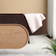Coffee Table Storage Ottoman - Velvet Padded Blanket Box Bench IRENE BROWN V274-FT-VR-945VAL-BN