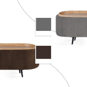 Coffee Table Storage Ottoman - Velvet Padded Blanket Box Bench IRENE BROWN V274-FT-VR-945VAL-BN