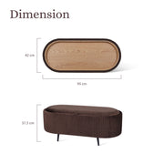 Coffee Table Storage Ottoman - Velvet Padded Blanket Box Bench IRENE BROWN V274-FT-VR-945VAL-BN