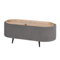 Coffee Table Storage Ottoman - Velvet Padded Blanket Box Bench IRENE GREY V274-FT-VR-945VAL-GY