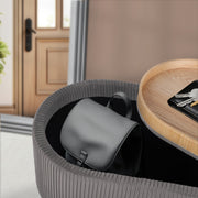 Coffee Table Storage Ottoman - Velvet Padded Blanket Box Bench IRENE GREY V274-FT-VR-945VAL-GY
