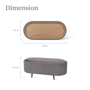 Coffee Table Storage Ottoman - Velvet Padded Blanket Box Bench IRENE GREY V274-FT-VR-945VAL-GY