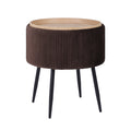 Side Table Storage Ottoman - Velvet Padded Stool Vanity Footstool CLEO BROWN V274-FT-VR-945VAS-BN
