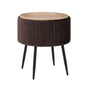 Side Table Storage Ottoman - Velvet Padded Stool Vanity Footstool CLEO BROWN V274-FT-VR-945VAS-BN