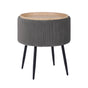 Side Table Storage Ottoman - Velvet Padded Stool Vanity Footstool CLEO GREY V274-FT-VR-945VAS-GY