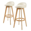 2X Wood Bar Stool Dining Chair Fabric LEILA 72cm BEIGE V274-FT-WBSFAB-82BE2