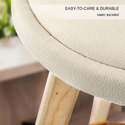 4X Wooden Bar Stool Dining Chair Fabric LEILA 72cm BEIGE V274-FT-WBSFAB-82BE4