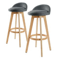 2X Wooden Bar Stool Dining Chair Fabric LEILA 72cm GREY V274-FT-WBSFAB-82GY2
