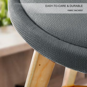 2X Wooden Bar Stool Dining Chair Fabric LEILA 72cm GREY V274-FT-WBSFAB-82GY2