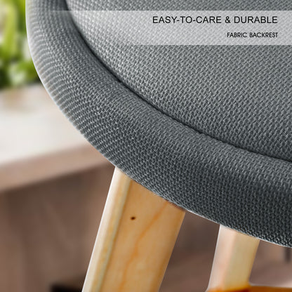4X Wooden Bar Stool Dining Chair Fabric LEILA 72cm GREY V274-FT-WBSFAB-82GY4