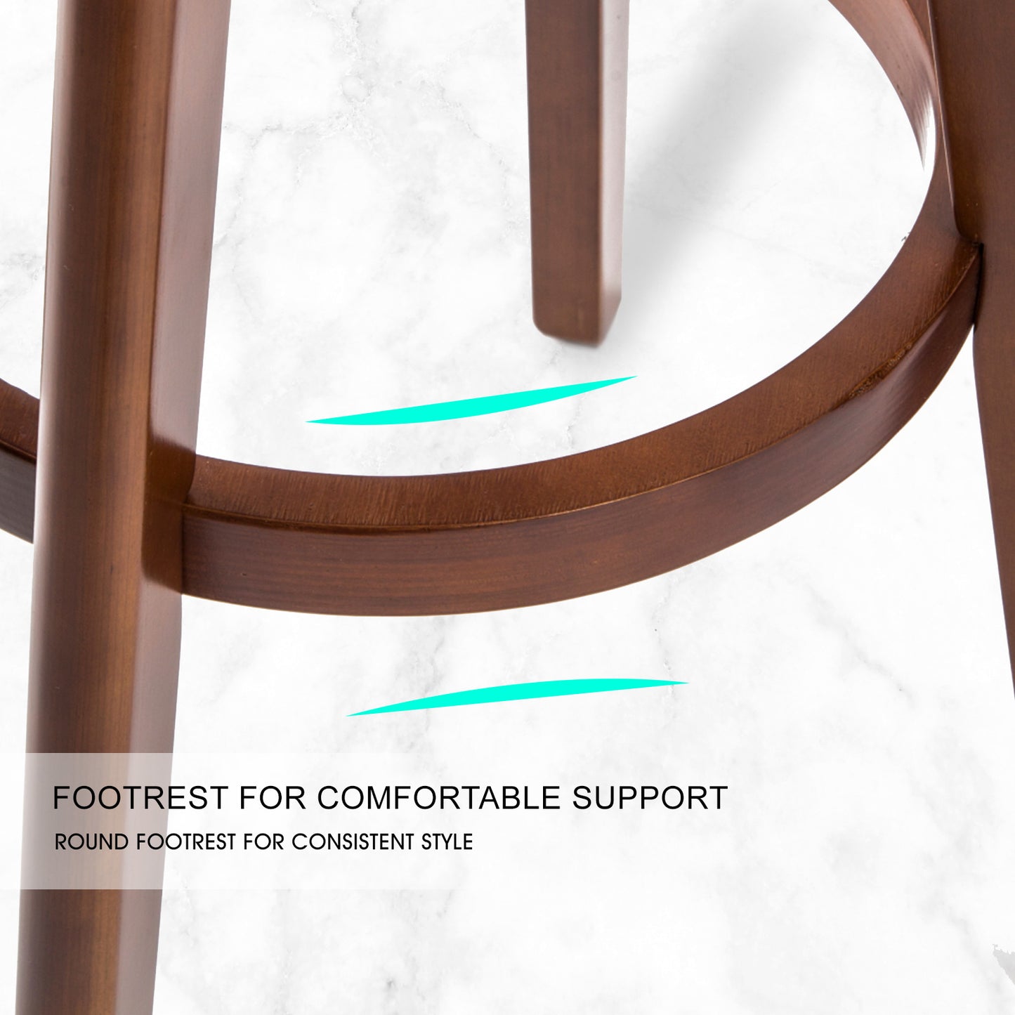 2X Wooden Bar Stool Dining Chair Leather LEILA 72cm BLACK BROWN V274-FT-WBSPVC-82BK2-BNP