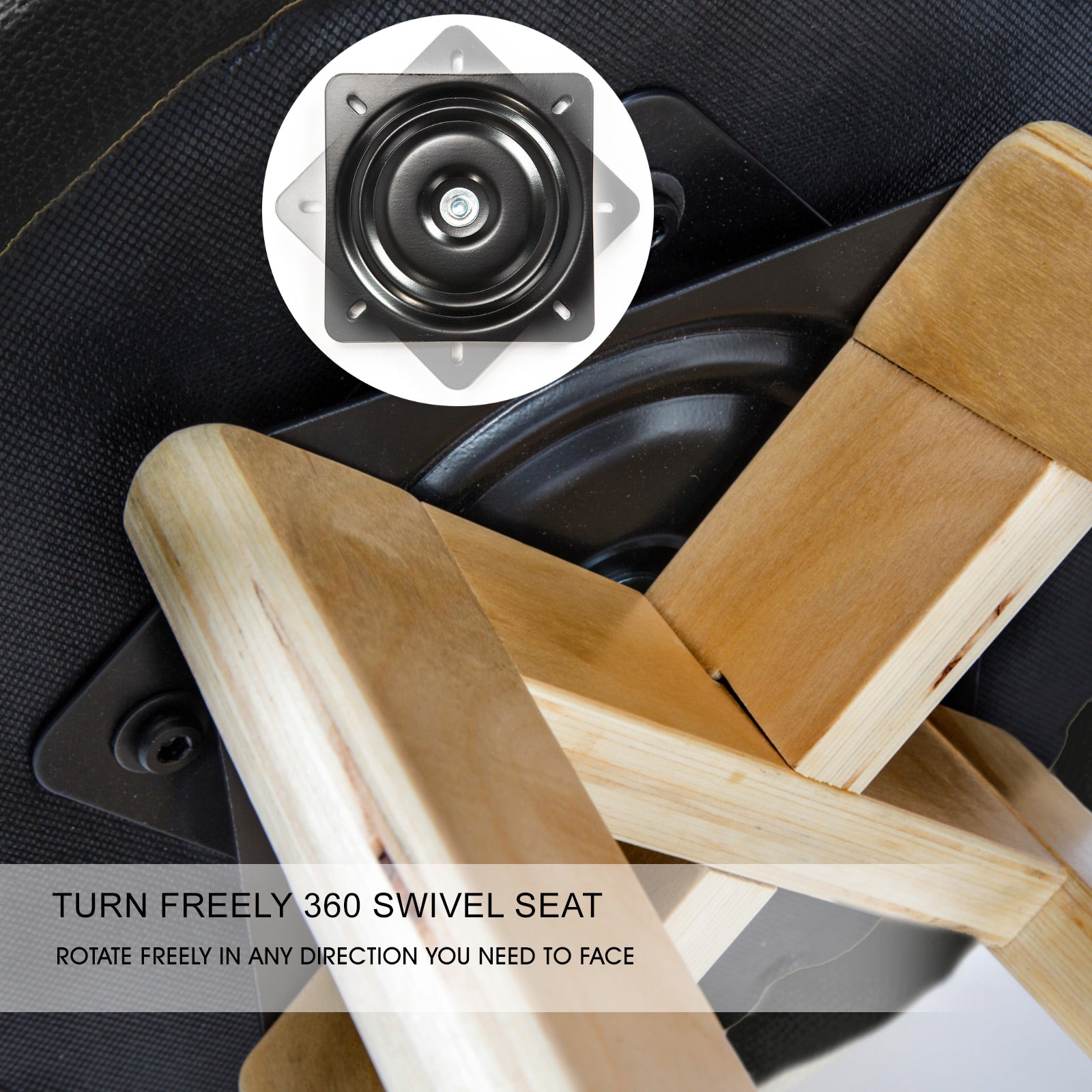 2X Wooden Bar Stool Dining Chair Leather LEILA 72cm BLACK V274-FT-WBSPVC-82BK2