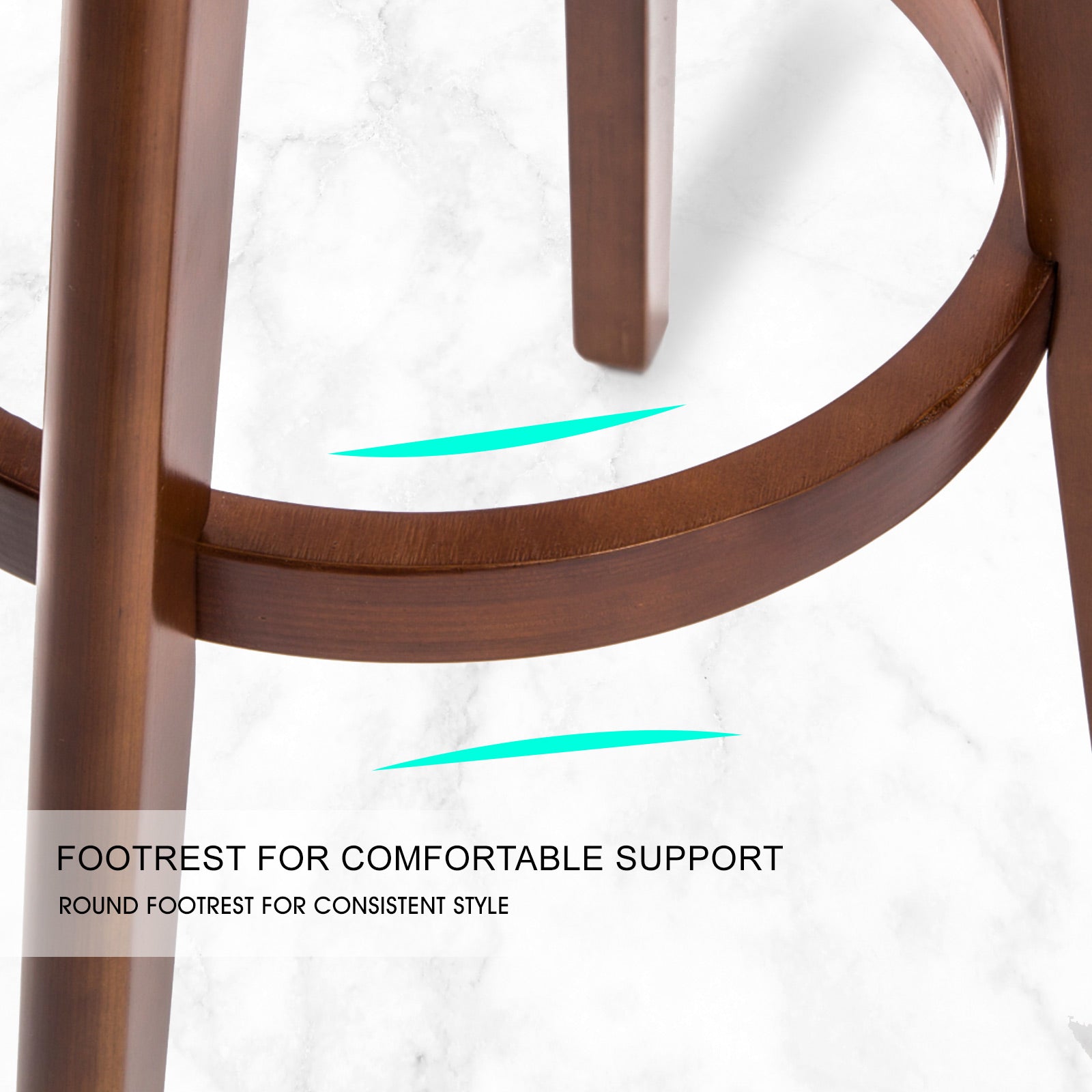 4X Wooden Bar Stool Dining Chair Leather LEILA 72cm BLACK BROWN V274-FT-WBSPVC-82BK4-BNP
