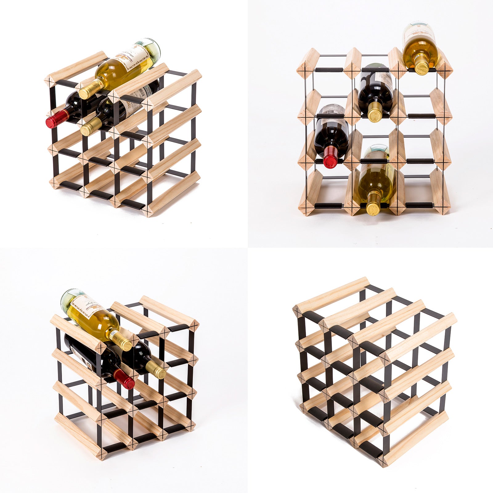 Timber Wine Rack Storage Cellar Organiser 12 Bottle V274-FT-WWR02-12