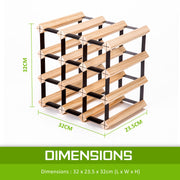Timber Wine Rack Storage Cellar Organiser 12 Bottle V274-FT-WWR02-12