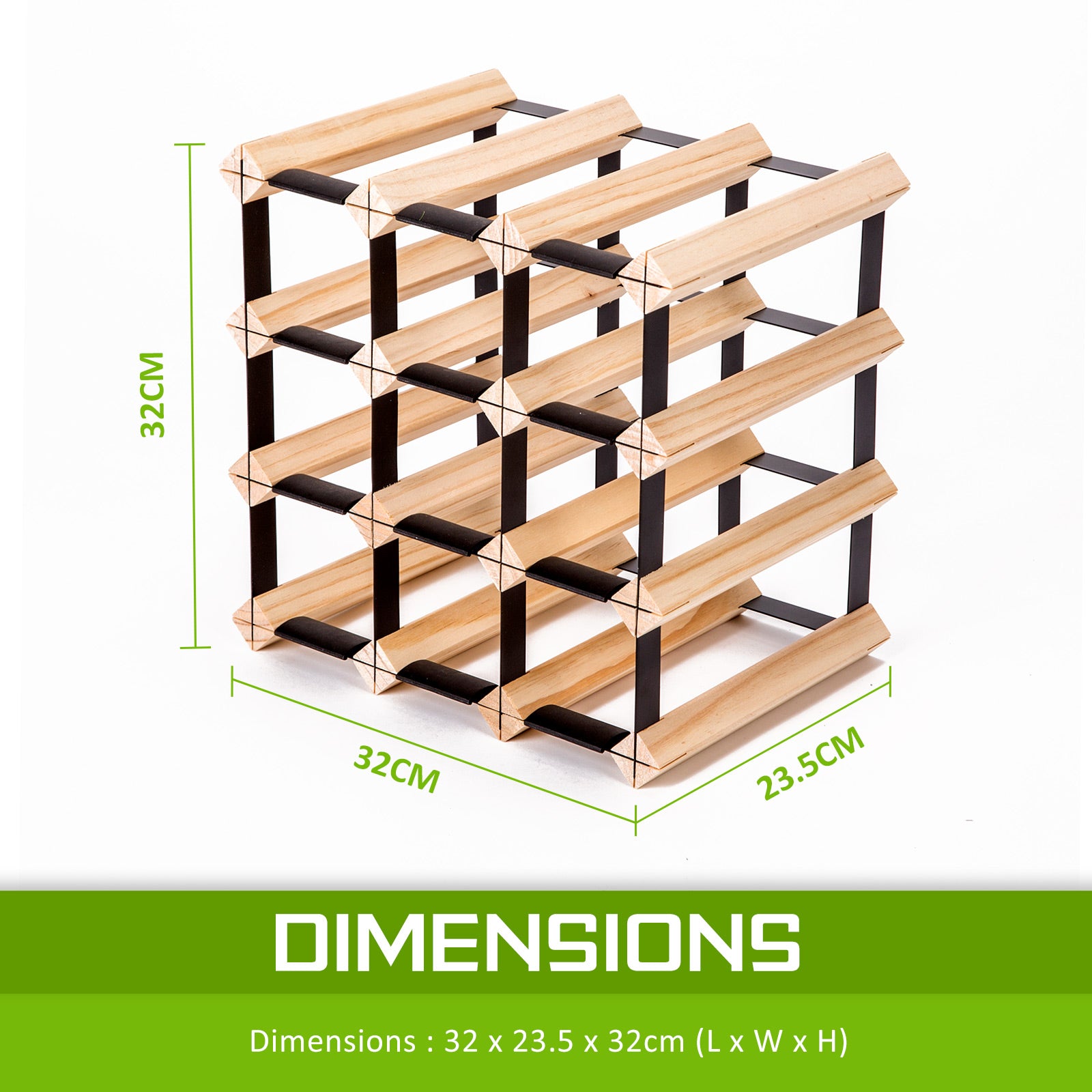 Timber Wine Rack Storage Cellar Organiser 12 Bottle V274-FT-WWR02-12