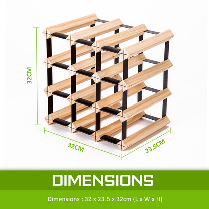 Timber Wine Rack Storage Cellar Organiser 12 Bottle V274-FT-WWR02-12