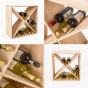 Timber Criss Cross Wine Rack Storage Cellar Organiser 24 Bottle V274-FT-WWR04-24