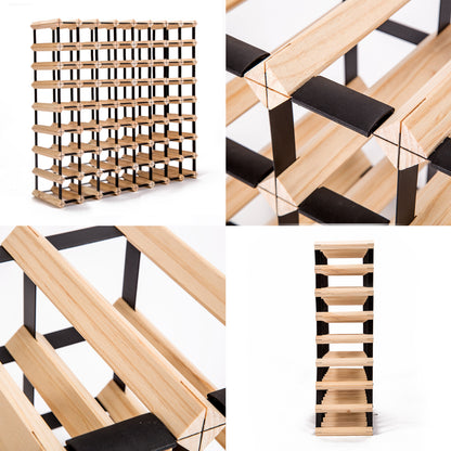 Timber Wine Rack Storage Cellar Organiser 72 Bottle V274-FT-WWR08-72